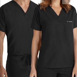 NWT small black Landau unisex scrub top style 7502